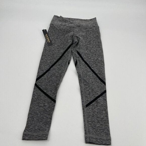 Style Reform Capri Leggings XXS Womens Gray Black Striped Spandex Stretch Active - Picture 6 of 11